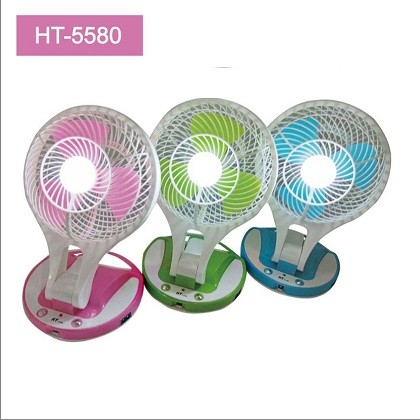 Mini Ventilateur Rechargeable Avec Lumiere LED JR 5588